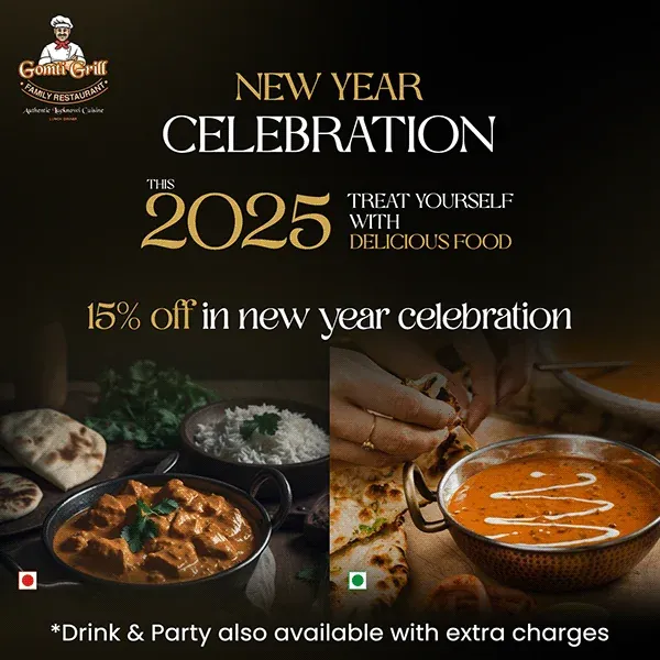 gomti grill restaurant new year celebration offer