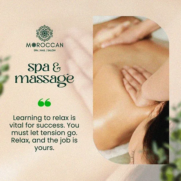 moroccan spa massage quote social post